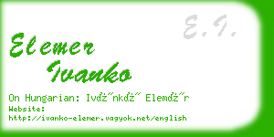 elemer ivanko business card